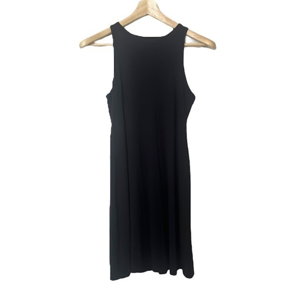 Athleta Black Tank Soft High Neck Knee Length Casual Dress‎ Womens S